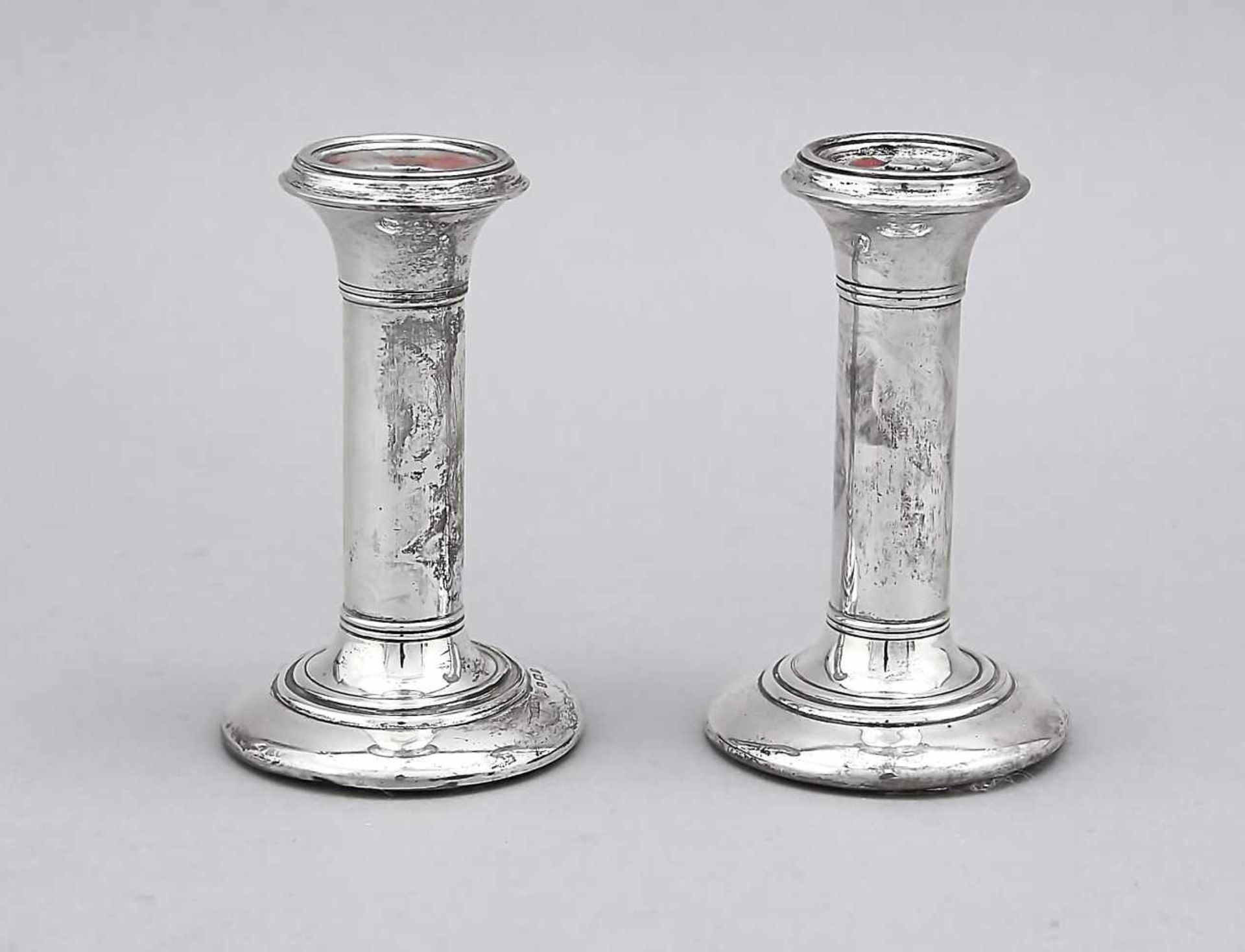 Pair of candlesticks, England, 1904, hallmarked Charles S. Green & Co., Ltd., Birmingham,