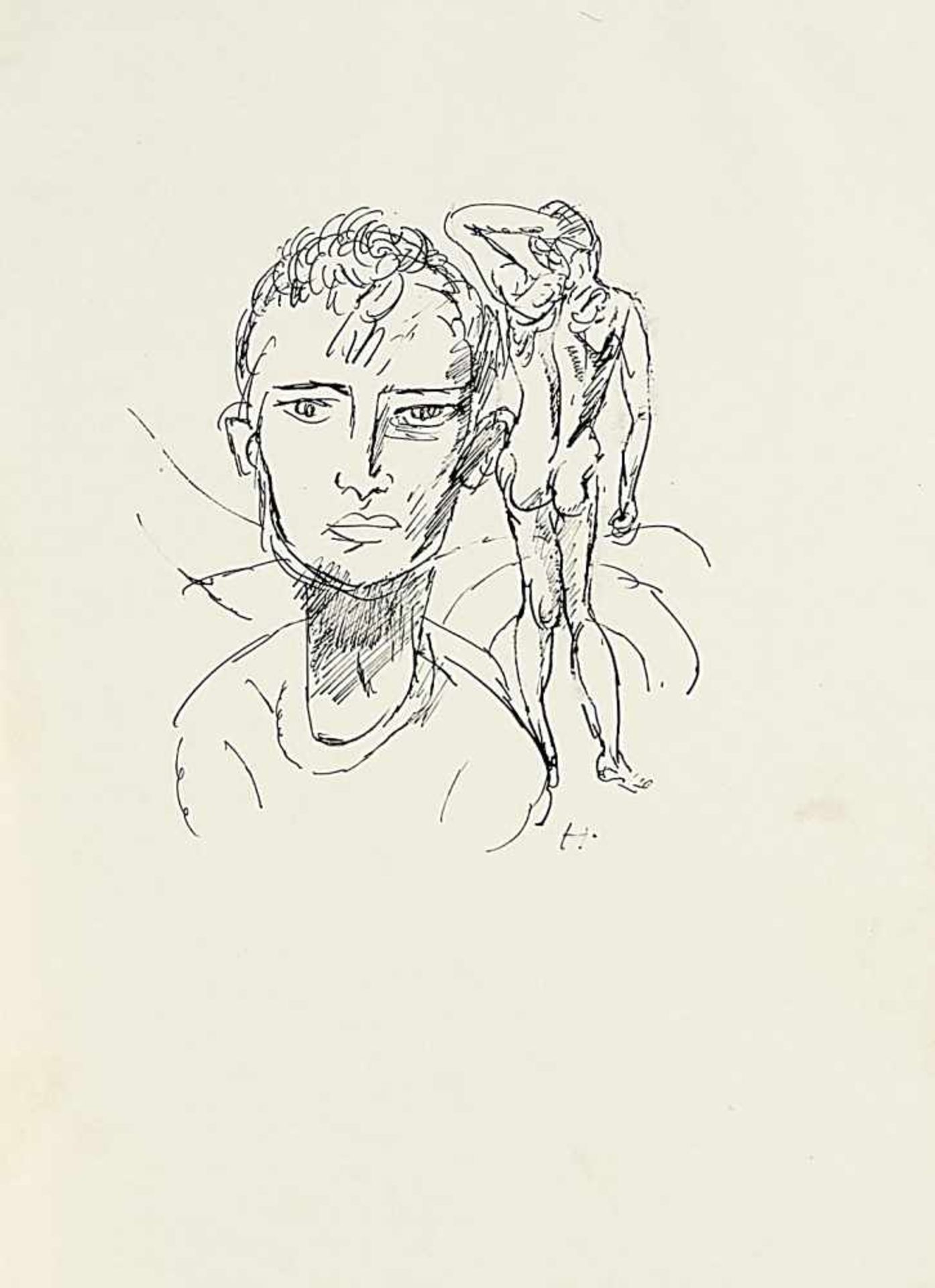 Bernhard Heisig (1925-2011), series of 5 pen and ink drawings to poems by Johannes R. - Bild 4 aus 6