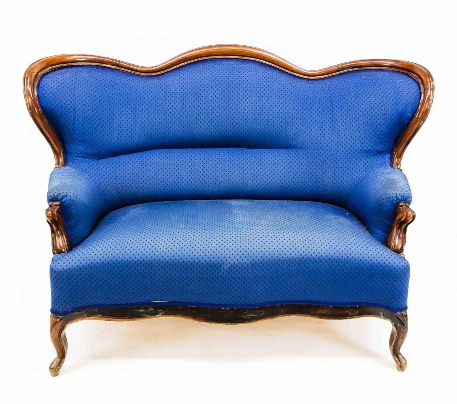 Sofa, Louis Phillipe um 1860, Mahagoni massiv, rest.-bed., 112 x 164 x 70 cm