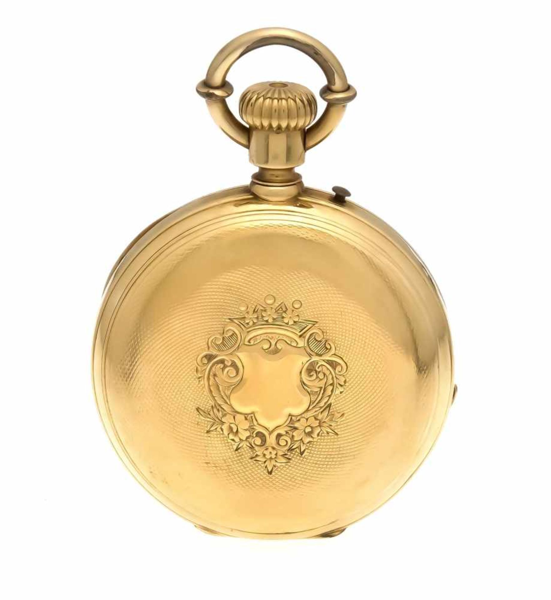 Men's pocket watch spring cover yellow gold / 750, 3 covers gold, anchor movement is - Bild 3 aus 3