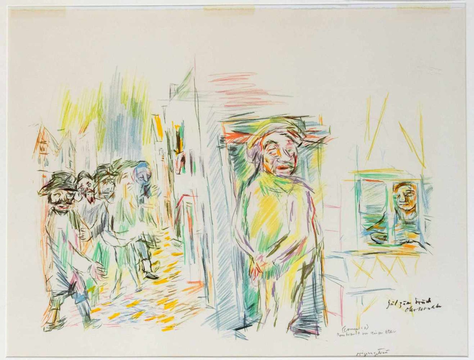 Oskar Kokoschka (1886-1980), große Farbserigraphie aus der Folge "Comenius", 1976, im<