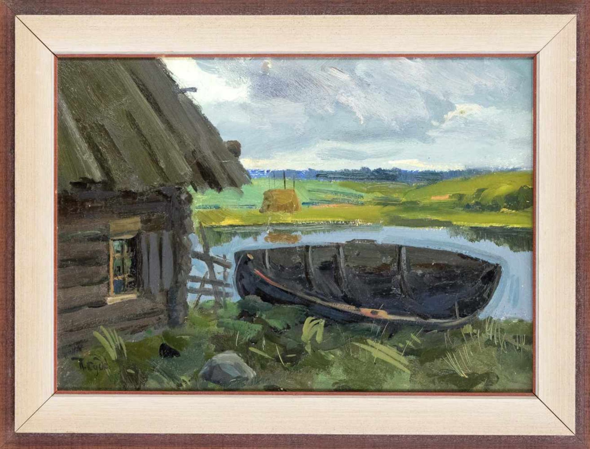 Pavel Fedorovich Sudakov (1914-2010), Russian painter, ''Before the rain'', oil on