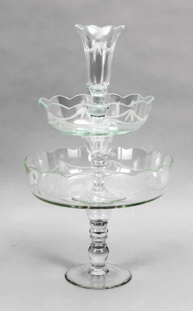 Large table decoration, 1st half of the 20th century, consisting of 2 bowls with a vase,