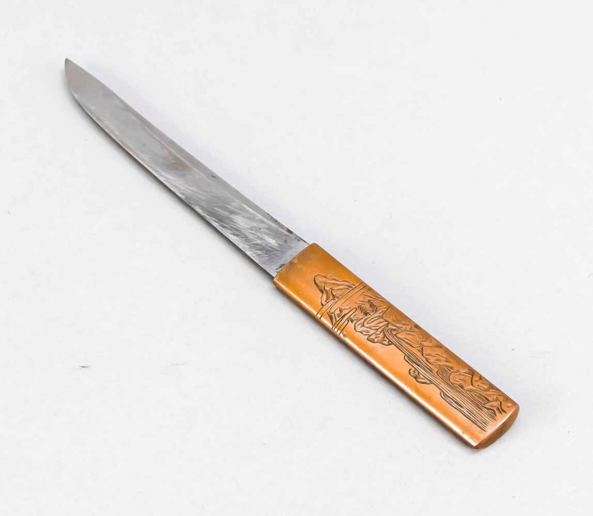Kotsuka (Katnan Knife), Japan, 19th century, single-edged steel blade. Copper booklet with