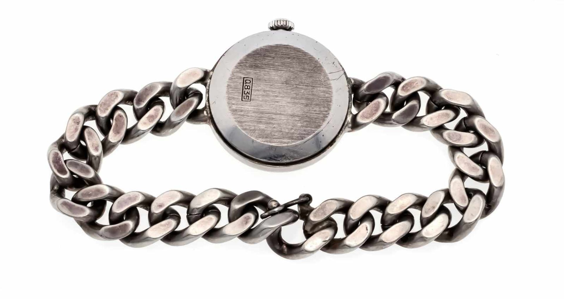 Women's wristwatch Wempe, hand-wound, silver 835 with chain bracelet, silver-colored. Dial - Bild 2 aus 2