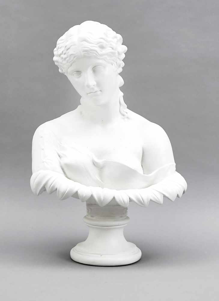 Otto Poertzel (1876-1963), classic bust of a lady with exposed breast, plaster, painted