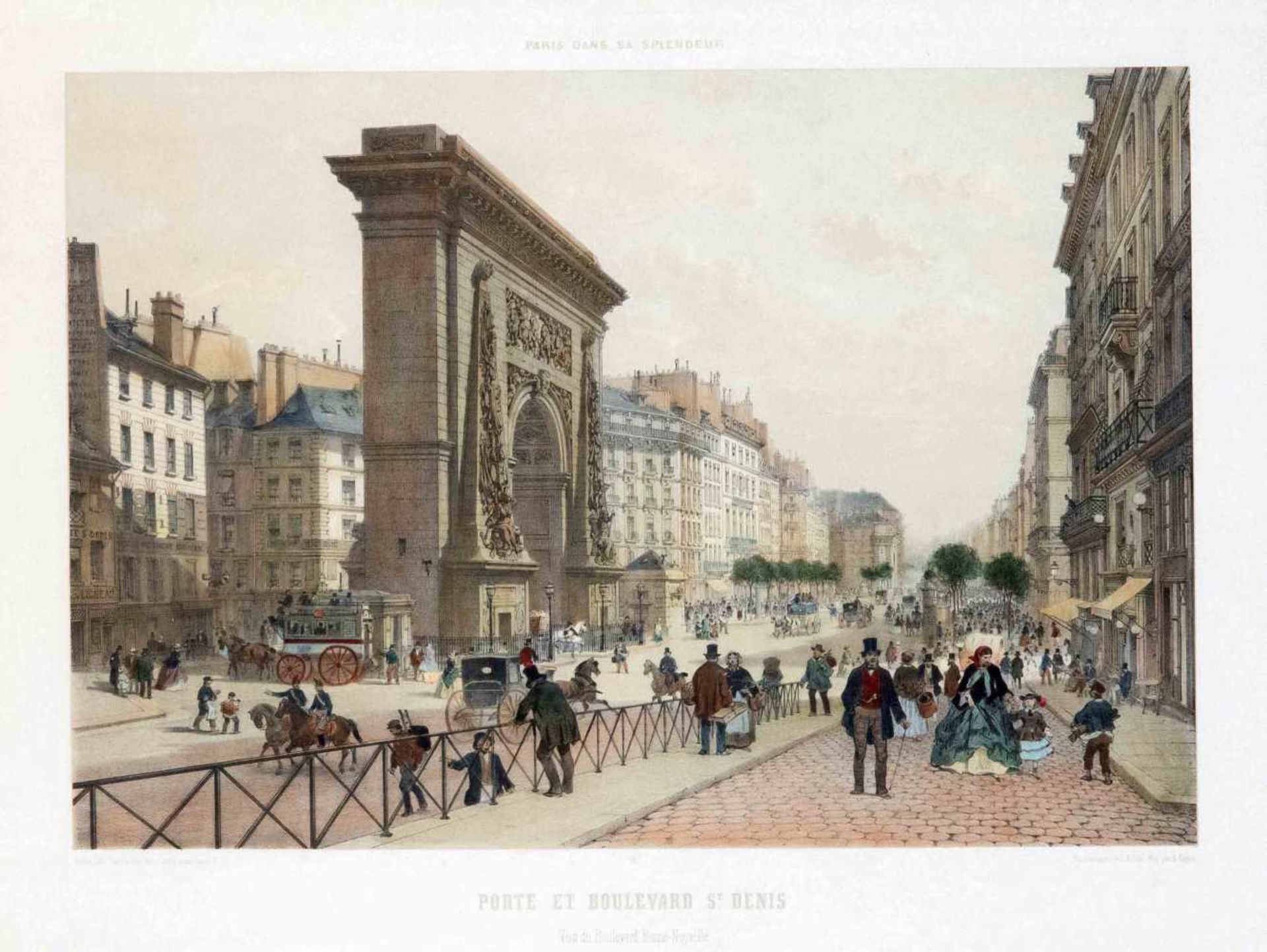 Mixed lot of three Paris views around 1860, col. Lithographs after Ph. Benoist from ''Paris - Bild 2 aus 3