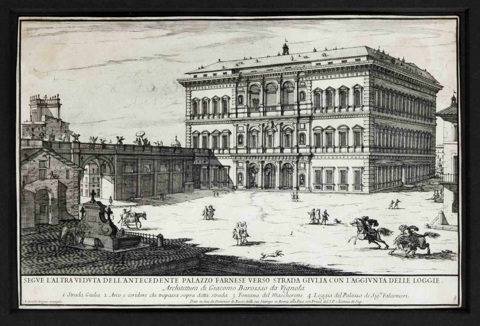 Alessandro Specchi (1668-1729), two Roman vedutas: ''Altura Veduta del Palazzo dell 'Ecc. - Bild 2 aus 2