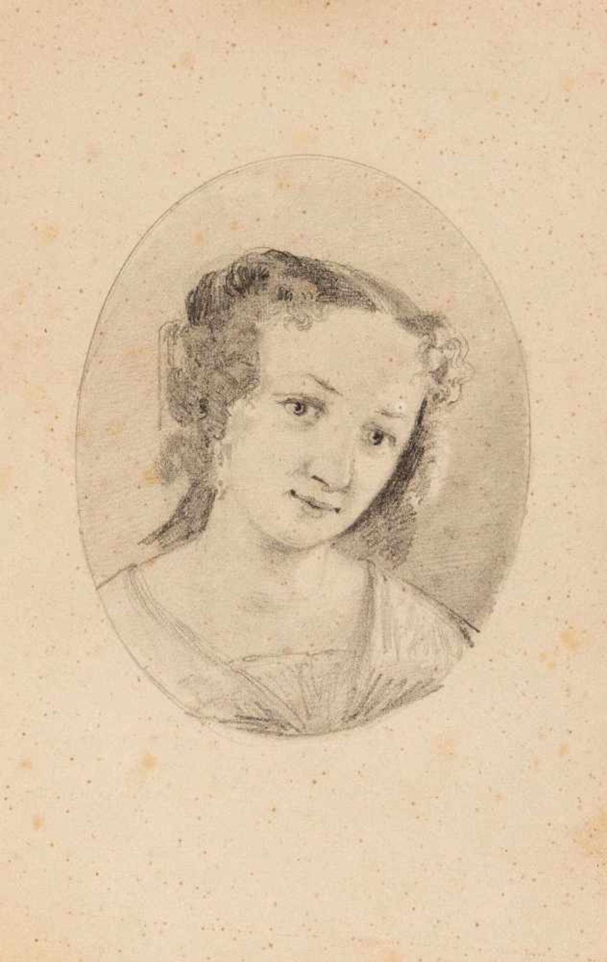 Mixed lot of 5 drawings from the 19th century, Jean Broc (1771-1850), young woman with - Bild 5 aus 5