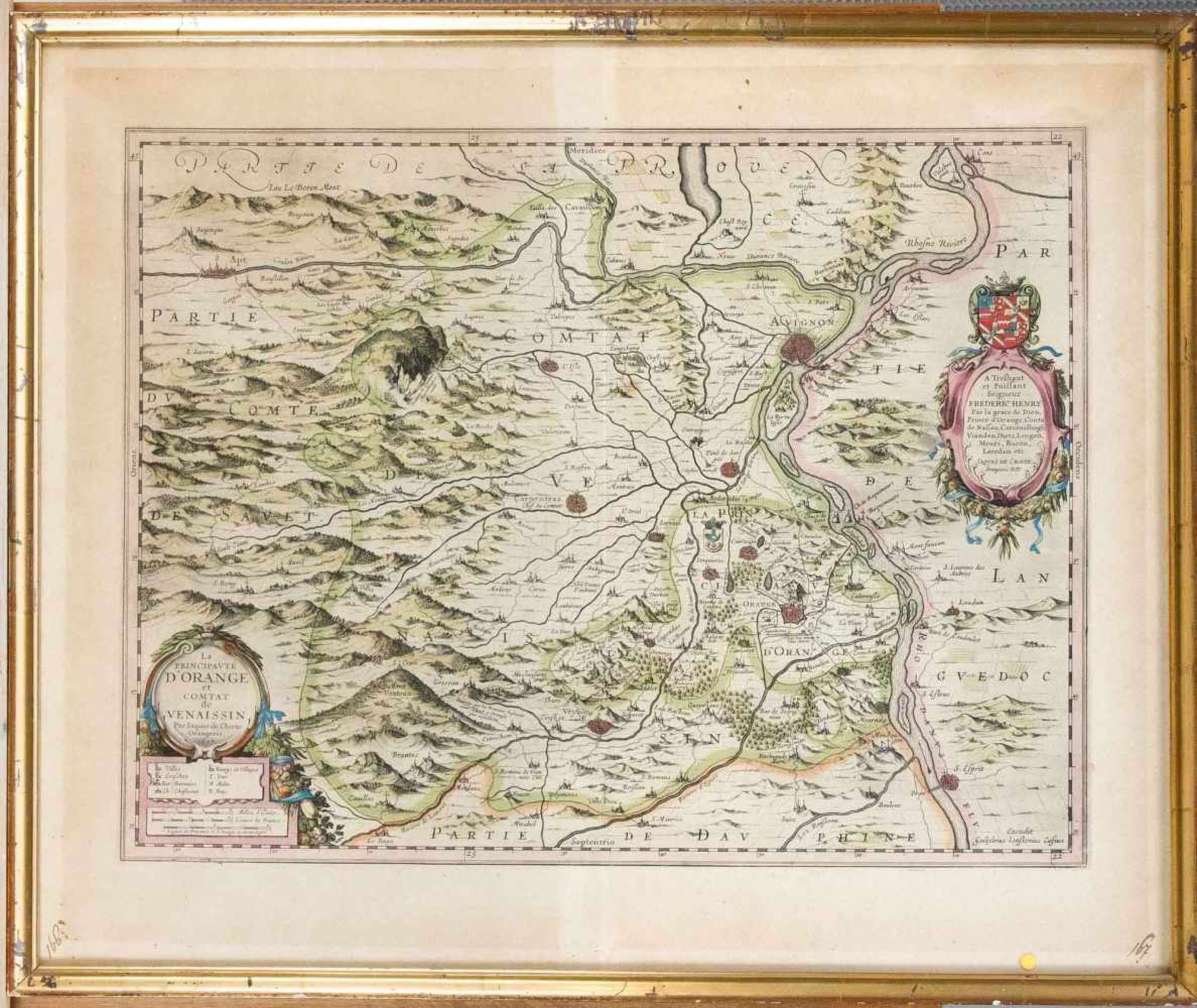 Historical map of the southern French province of Venaissin around Avignon, ''La