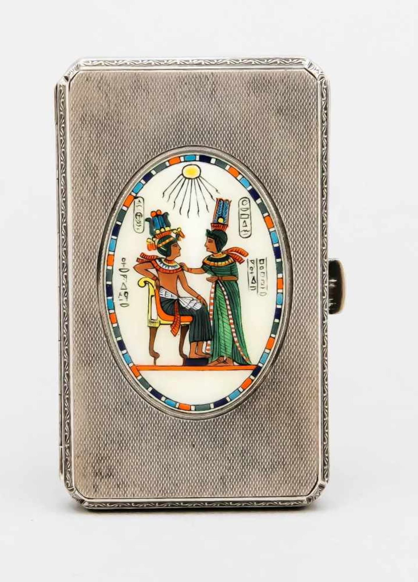 Cigarette case, 20th century, marked GK, silver 935/000, gilding inside, smooth form with
