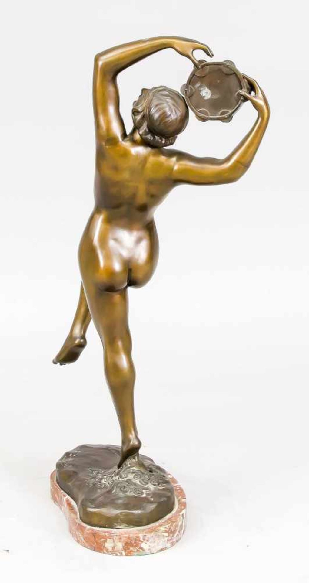 Otto de Beul (1845-1899), Belgian sculptor, large sculpture of a nude dancer with - Image 2 of 2