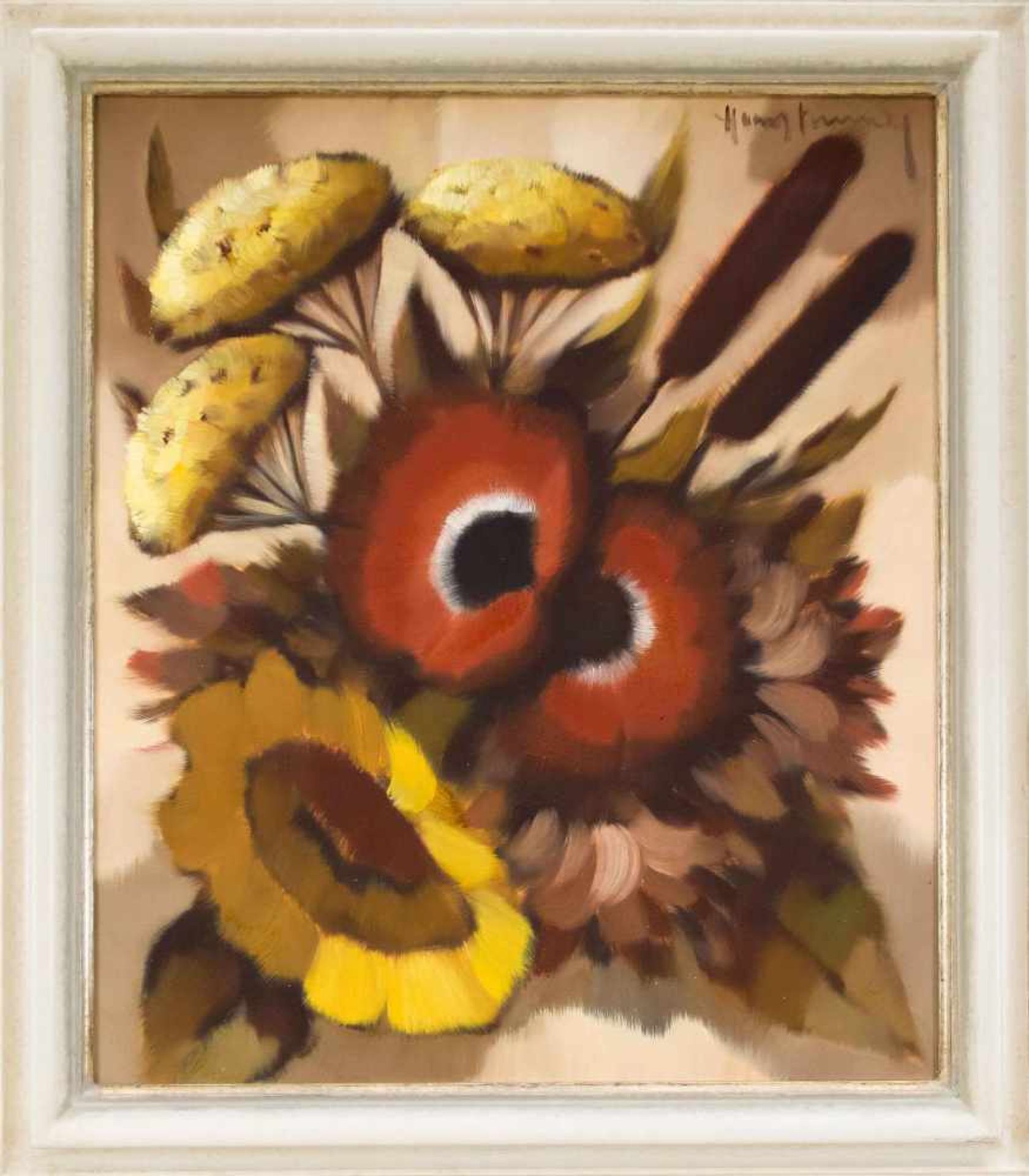Hans Nowak (1922-1996), still life of flowers, oil on canvas, o. signed, 70 x 60 cm, ger.