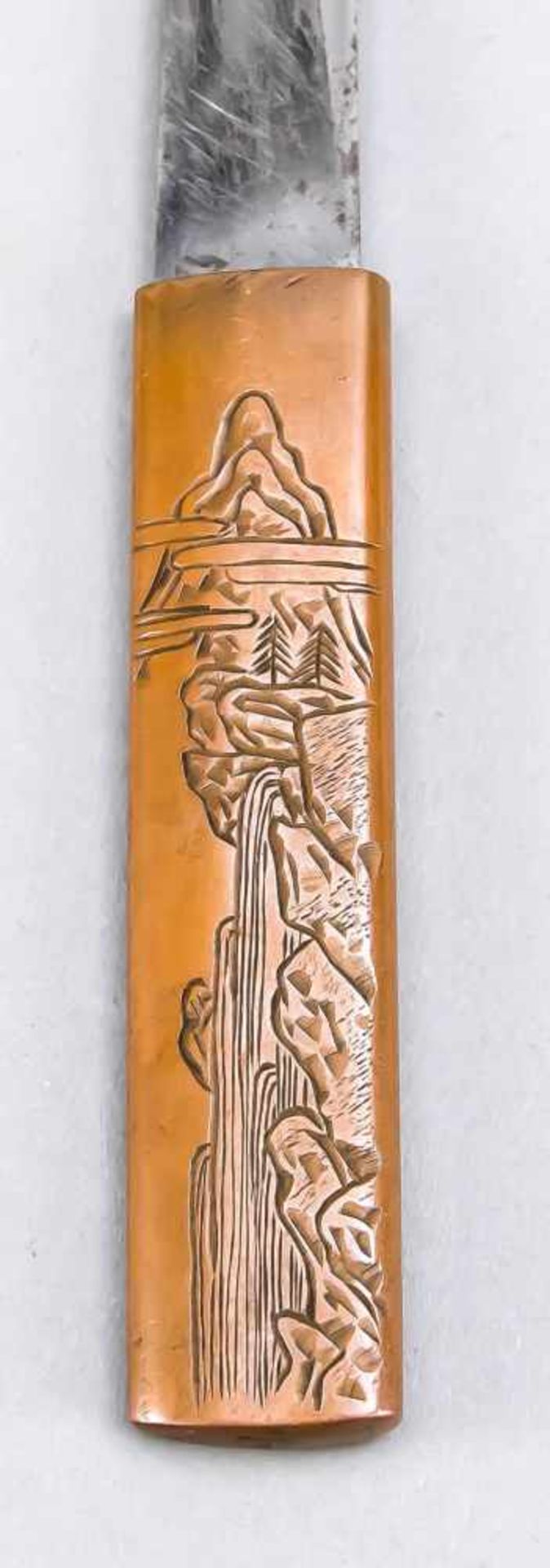 Kotsuka (Katnan Knife), Japan, 19th century, single-edged steel blade. Copper booklet with - Bild 3 aus 3