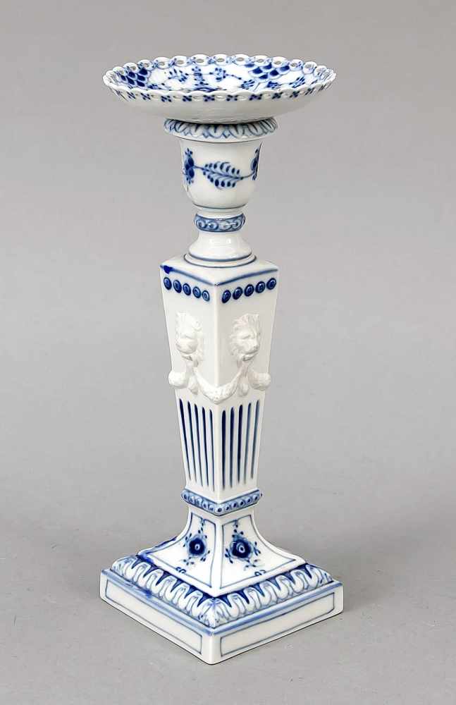 Candlestick and eaves bowl, Royal Copenhagen, mark since 1923, 1st quality, decor BlueFluted in