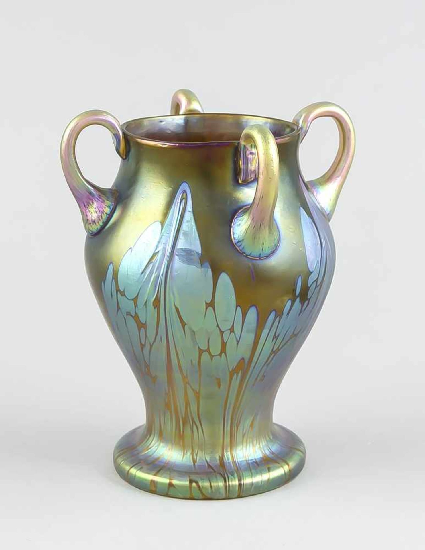 Art Nouveau vase, around 1900, Johann Loetz Witwe, Klostermühle, round stand, body withwidening