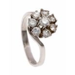 Brilliant ring WG 585/000 with 8 brilliants, total 1.03 ct W / VS, RG 55, 4.8 gBrillant-Ring WG