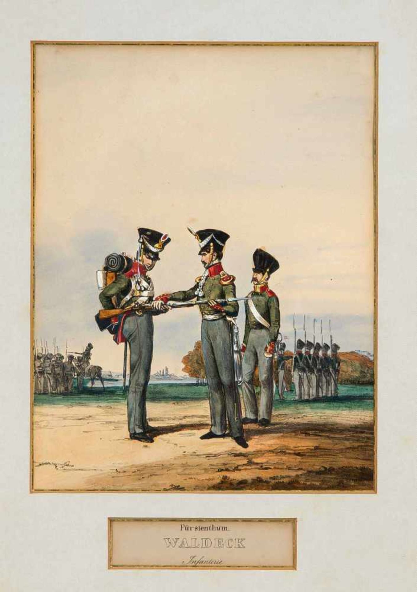 Militaria --- Eckert and Monten, three watercolor lithographs from: ''Heinrich AmbrosEckert, The - Bild 3 aus 3