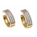 Diamond hoops GG 375/000 with 96 diamonds, total 0.50 ct W / PI1, length 19 mm, 3.9 gDiamant-Creolen