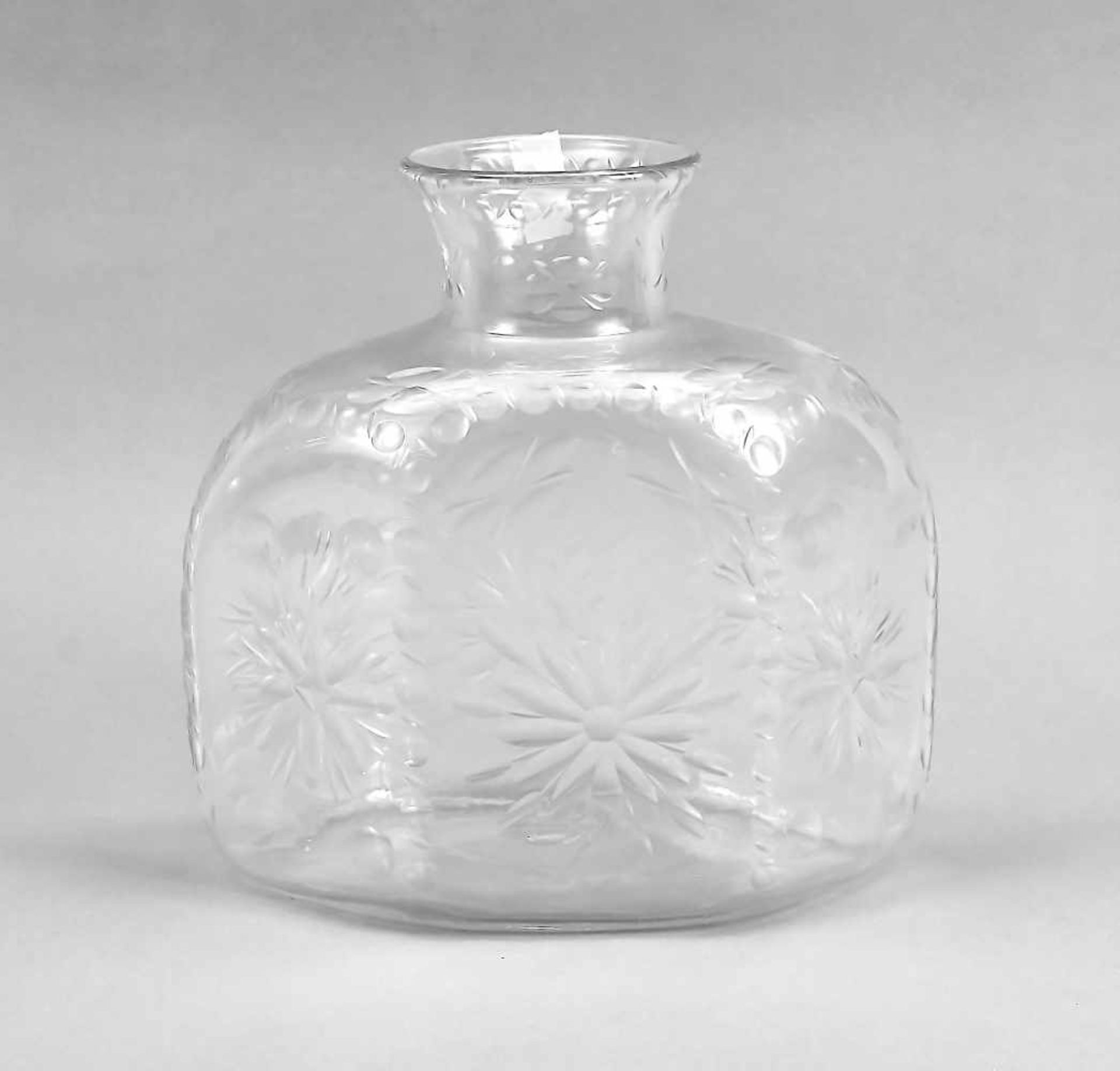 Large vase, late 19th century, hexagonal base, angular body domed at the shoulder,straight neck with