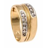 Ring GG / WG 585/000 with round fac. White gemstones, ring size 58, 5.0 gRing GG/WG 585/000 mit rund