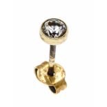 Single brilliant stud earring GG 585/000 with a brilliant 0.10 ct W / SI, D 4 mm, 0.3 gEinzelner