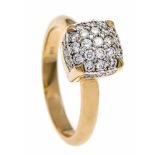 Brilliant ring GG 585/000 with 61 diamonds, total 0.80 ct W / SI, RG 60, 5.0 gBrillant-Ring GG 585/