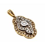 Brilliant pendant GG / WG 750/000 with diamonds, total 0.36 ct W / SI, L. 26 mm, 3.5 gBrillant-