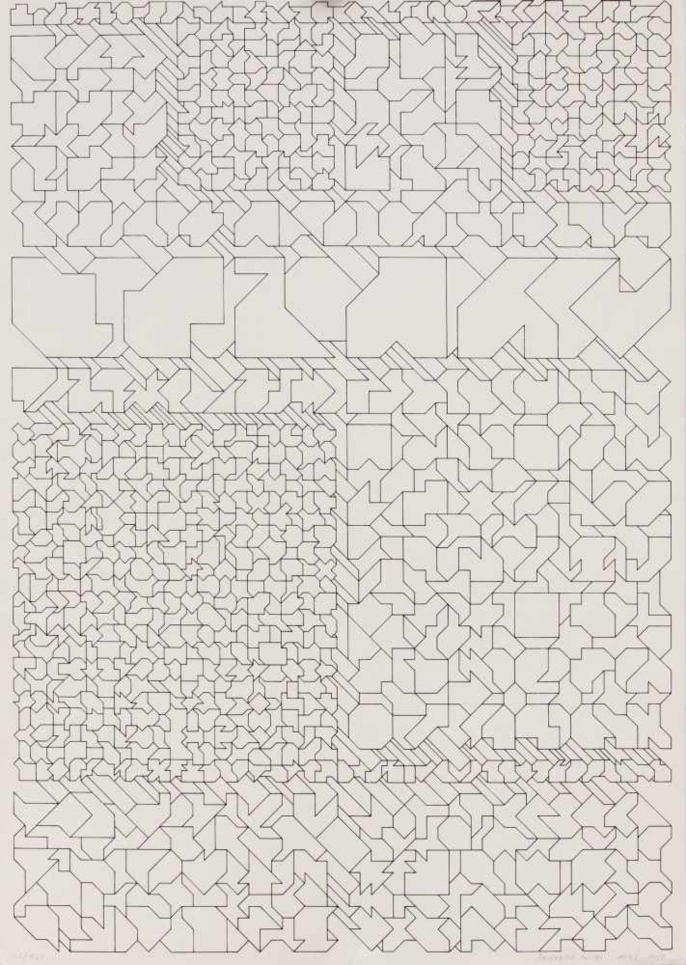 Friedrich Friedl (1983-2009), abstract motif. Silkscreen on vellum u. re. handsigned,dated 1974-1980