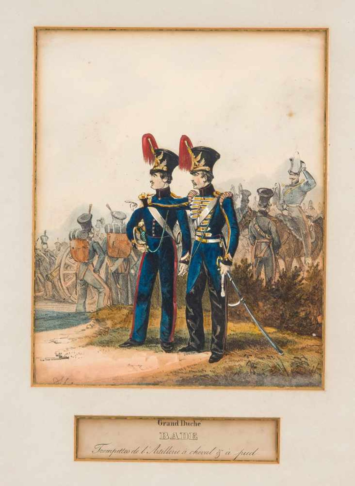Militaria --- Eckert and Monten, three watercolor lithographs from: ''Heinrich AmbrosEckert, The - Bild 2 aus 3