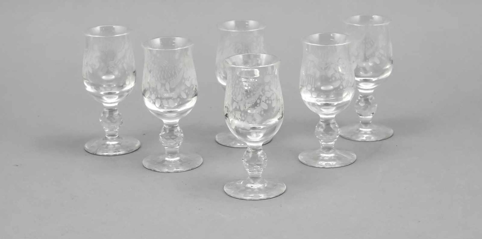 Six liqueur cups, 2nd half of the 20th century, Meissner Bleikristall GmbH, MarliesSändig, model