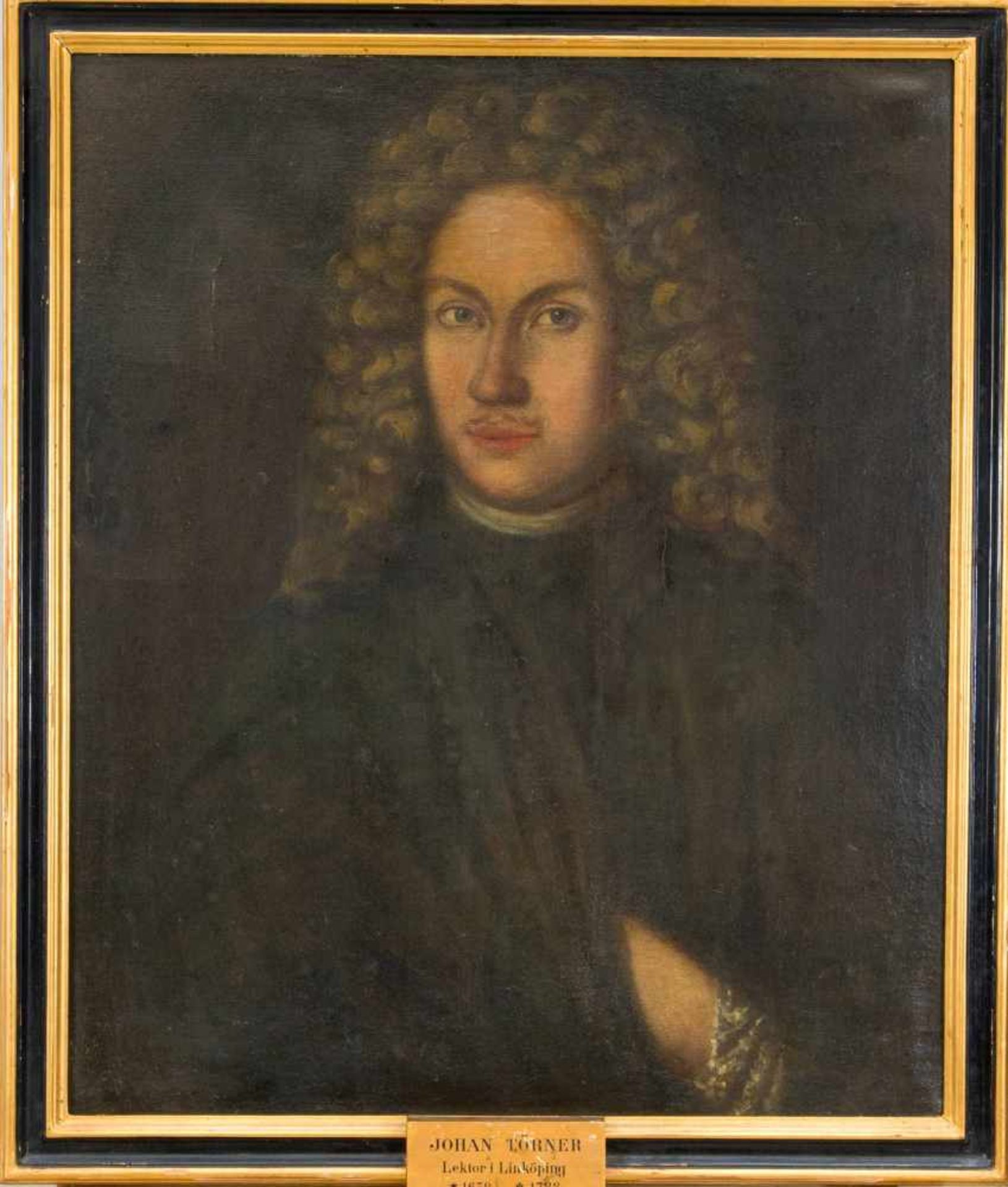 Danish portrait painter around 1720, two portraits of men, ''Johan Törner 1672-1728'',lecturer in