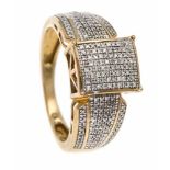 Brilliant ring 375/000 with 196 diamonds, 0.25 ct total W / SI, ring size 53, 3.9 gBrillant-Ring