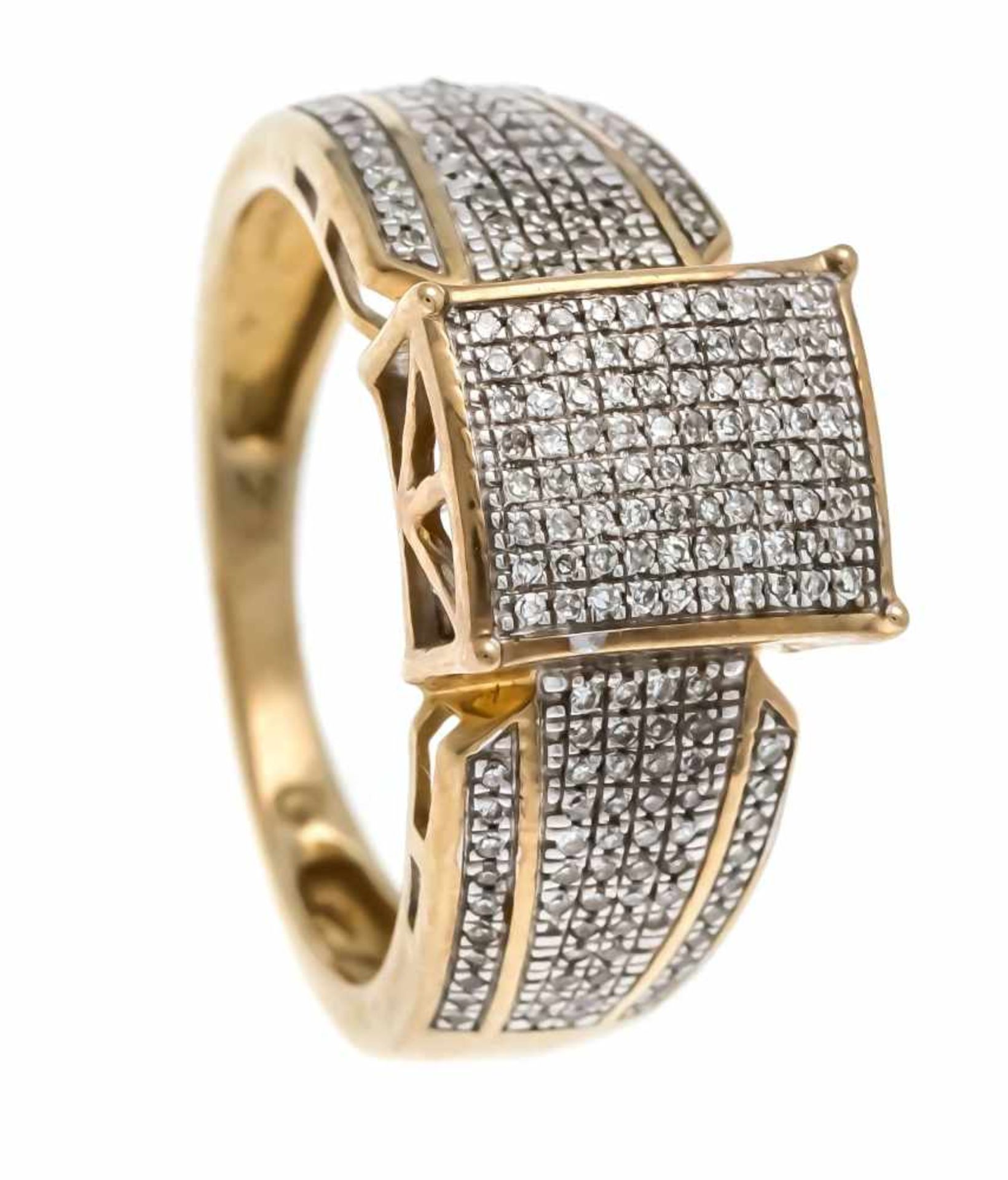 Brilliant ring 375/000 with 196 diamonds, 0.25 ct total W / SI, ring size 53, 3.9 gBrillant-Ring