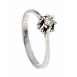 Brilliant ring WG 585/000 with a brilliant 0.10 ct W / PI, RG 53, 2.1 gBrillant-Ring WG 585/000