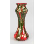 Große Vase in der Art des Jugendstils, 20. Jh., runder Stand, geschweifter Korpus, klaresGlas mit