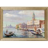 Vincenzo Funiciello (1905-ca.1955), ital. Ansichtenmaler, Ansicht von Venedig, Gouache aufKarton, u.