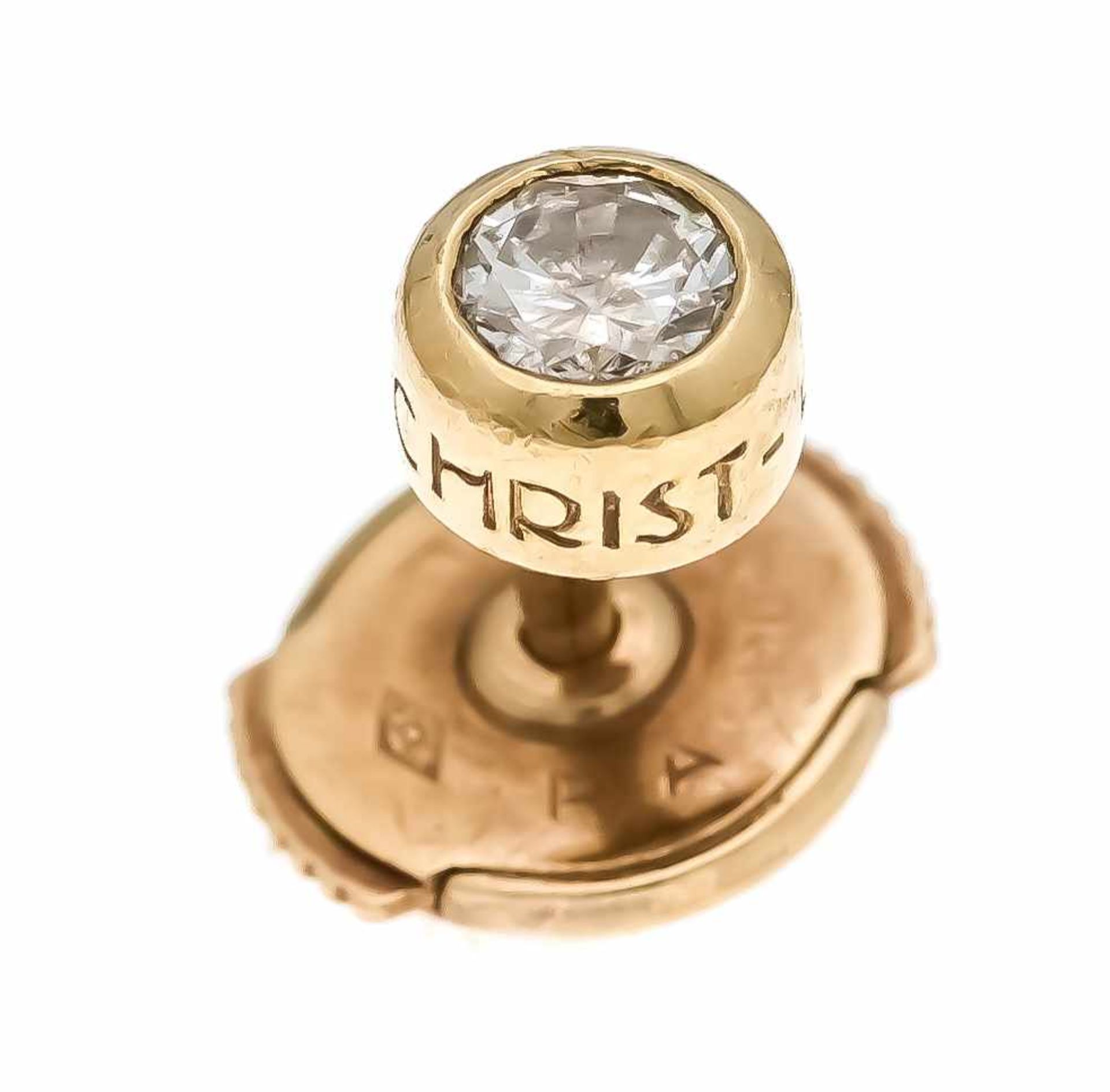 CHRIST Brillant-Steck-Pin GG 750/000 Christ-Love mit einem Brillanten 0,15 ct W/SI, D. 4mm, 1,0