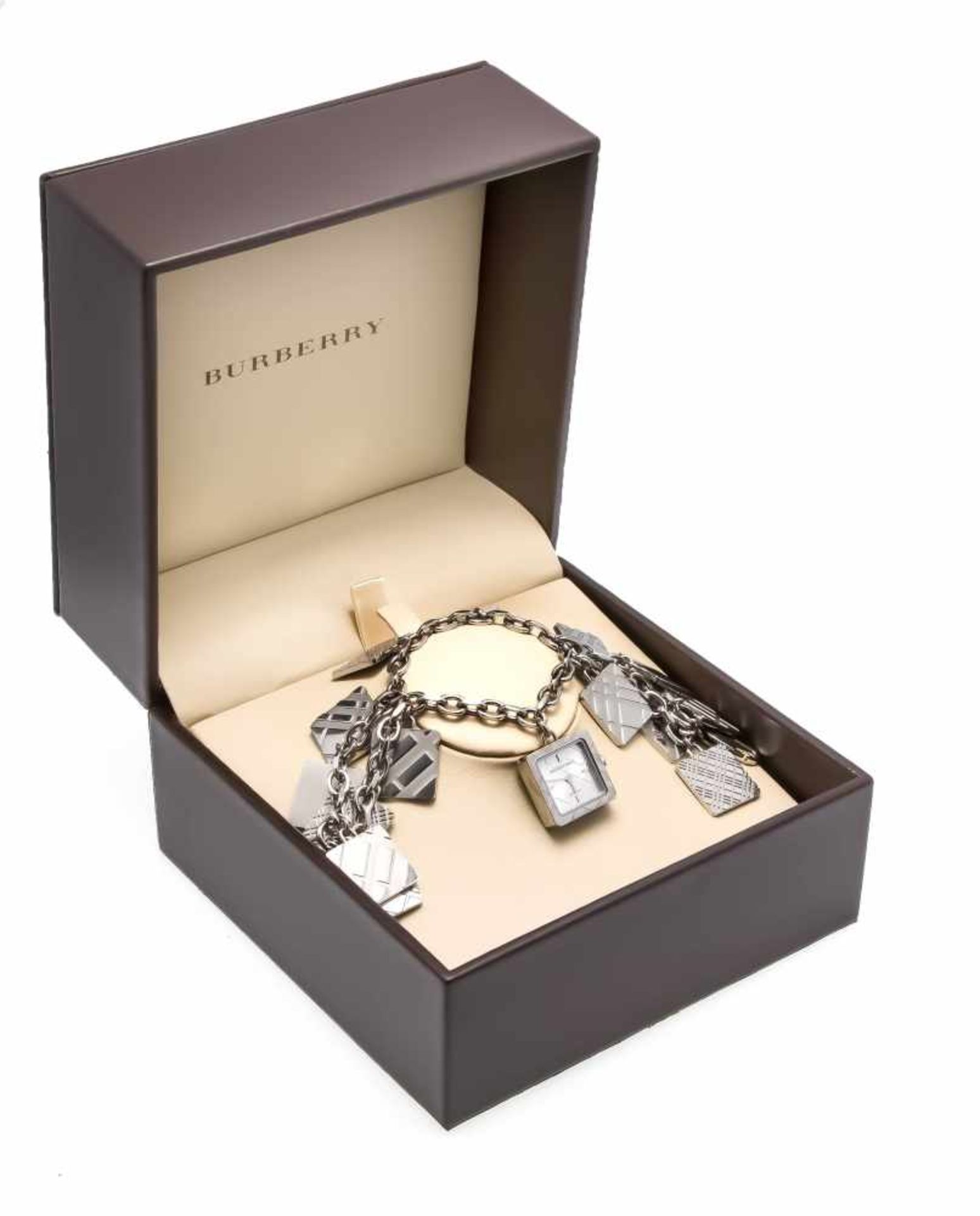 Burberry, Damenquarzuhr, Ref. BU 5260, 2- reihiges Bettelarmband mit eingehängter Uhr und14 Stahl - Image 2 of 4