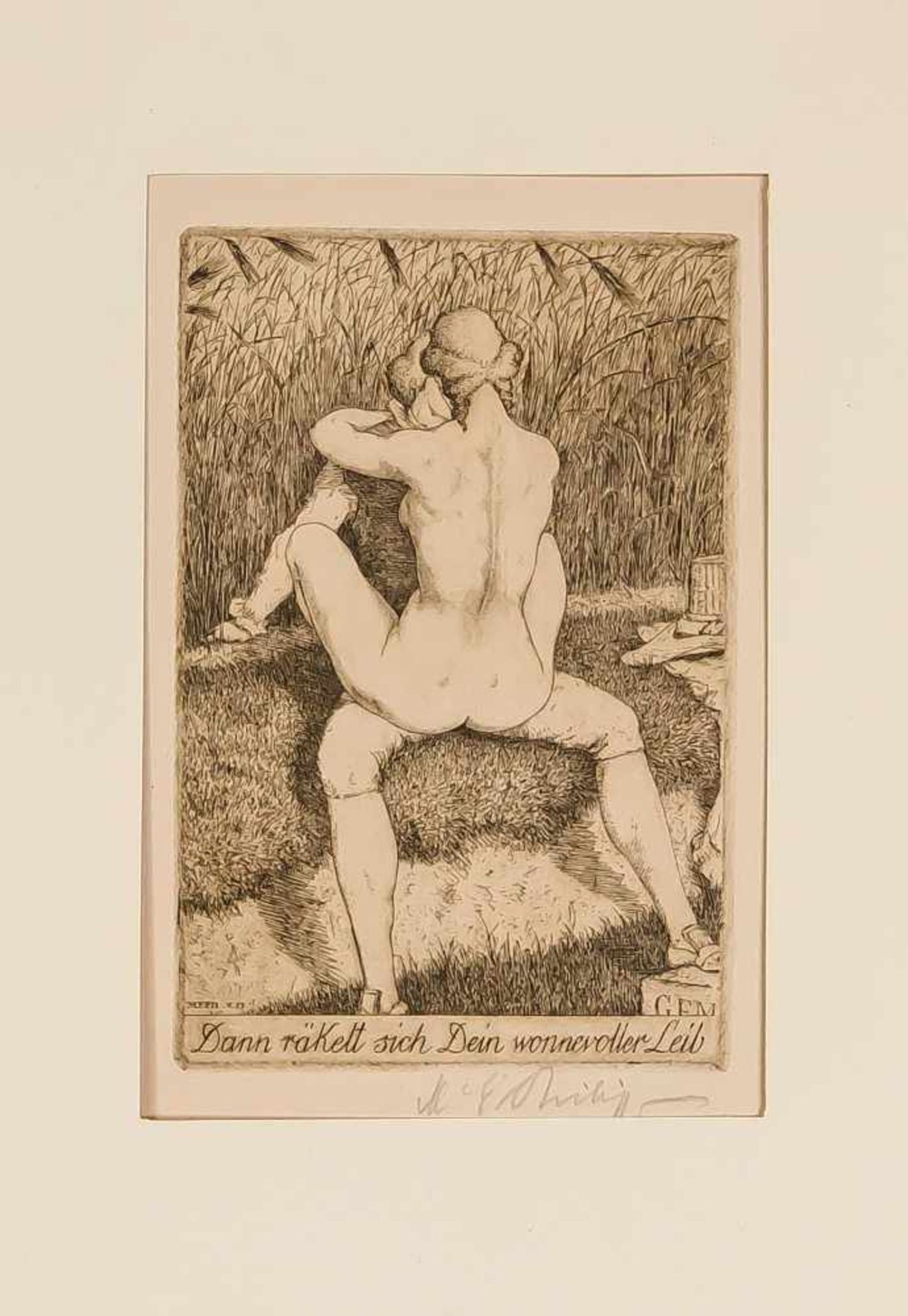 Martin Erich Philipp (1887-1978), Konvolut von 18 erotischen Radierungen, tlw. Exlibris,jeweils - Image 2 of 3