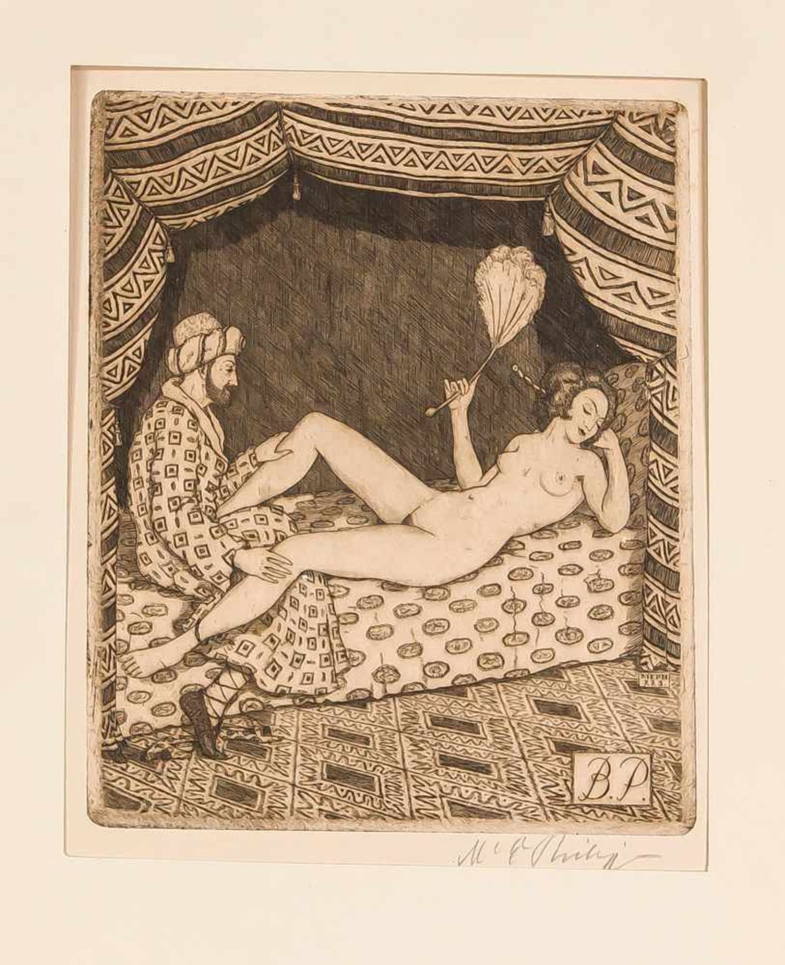 Martin Erich Philipp (1887-1978), Konvolut von 18 erotischen Radierungen, tlw. Exlibris,jeweils