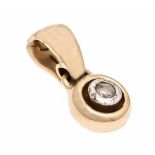 Brillant-Anhänger GG/WG 585/000 mit einem Brillanten 0,05 ct get.W/PI, best., L. 17 mm,3,5