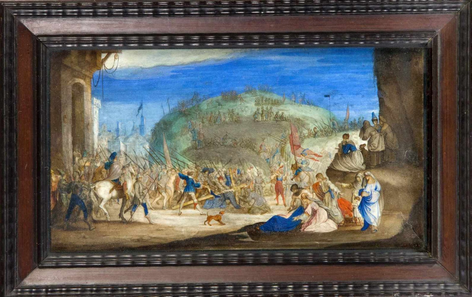 Französischer Miniaturmaler des 17. Jh., Kreuztragung nach Jacques Callot (1592-1635),
