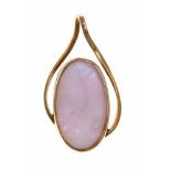 Opal-Anhänger GG 585/000 mit einem Milchopalcabochon 20 x 13 mm mit gutem Farbenspiel, L.33 mm, 4,