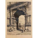 Hugo Ulbrich (1867-1928), Radierung 'Triumphbogen des Titus mit dem Colosseum in Rom' beiEmil