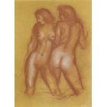 Aristide Maillol (1861-1944), nach, zwei weibliche Akte, alte Farboffsetlithographie nachder