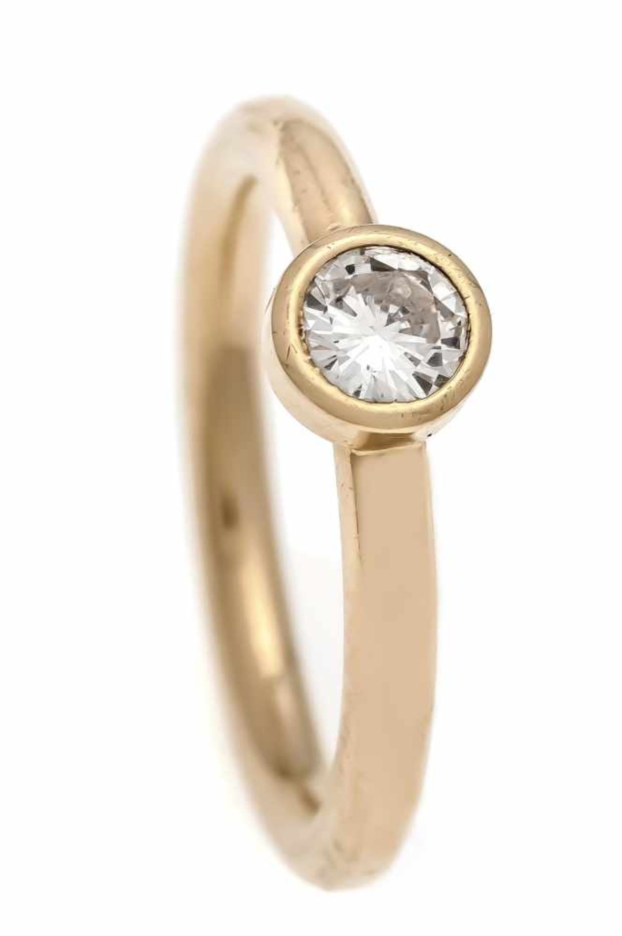 Brillant-Ring GG 750/000 mit einem Brillanten 0,30 ct l.get.W/VVS, RG 54, 5,2 gBrilliant ring GG