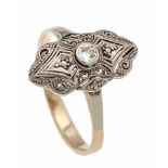 Altschliff-Diamant-Ring GG/WG 585/000 mit einem Altschliff-Diamanten 0,08 ct l.get.W/SIund