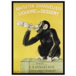Carlo Biscaretti di Ruffia, "Anisetta Evangelisti Liquore da Dessert, Nachdruck des großenPlakates