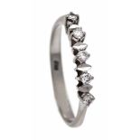 Brillant-Ring WG 750/000 mit 5 Brillanten, zus. 0,12 ct W/SI, RG 57, 2,1 gBrilliant ring WG 750/